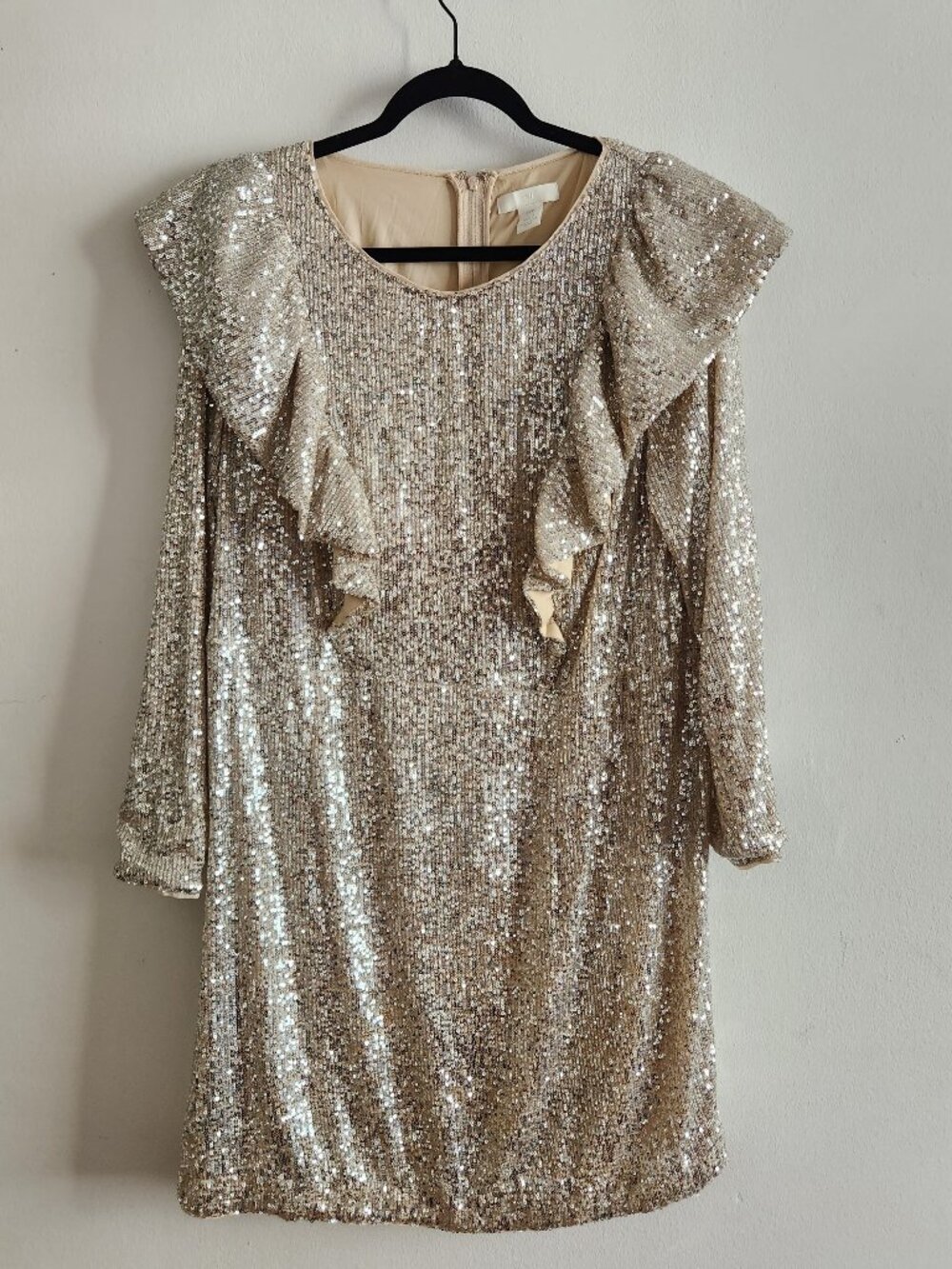Gold sequin party dress